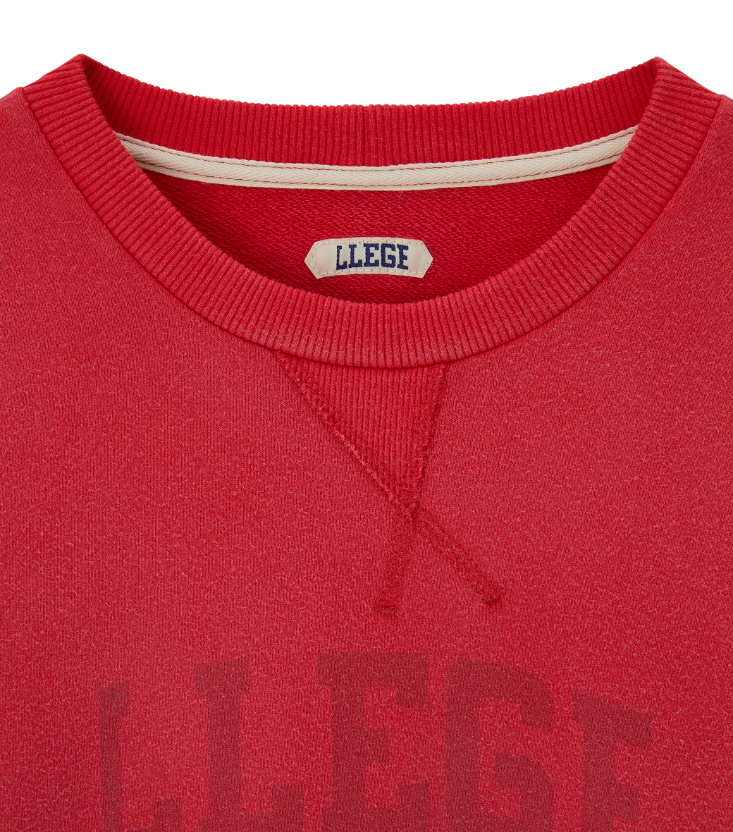 Llege - Classic Logo Vintage Effect Sweatshirt (Red) product image 3 | TRAB K-Fashion Australia