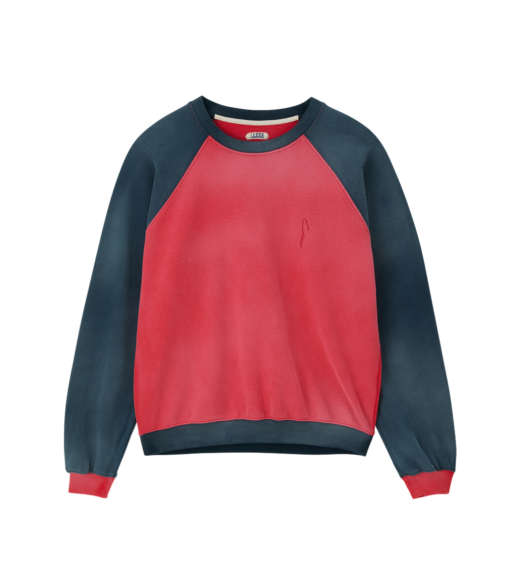 Llege - Contrast Raglan Vintage Sweatshirt (Red) product image 1 | TRAB K-Fashion Australia