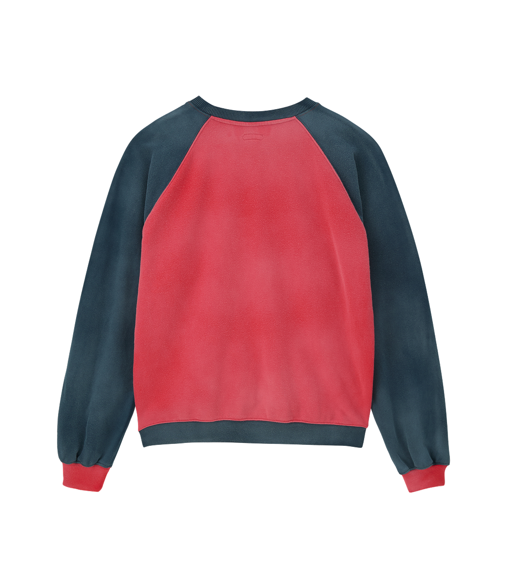 Llege - Contrast Raglan Vintage Sweatshirt (Red) product image 2 | TRAB K-Fashion Australia