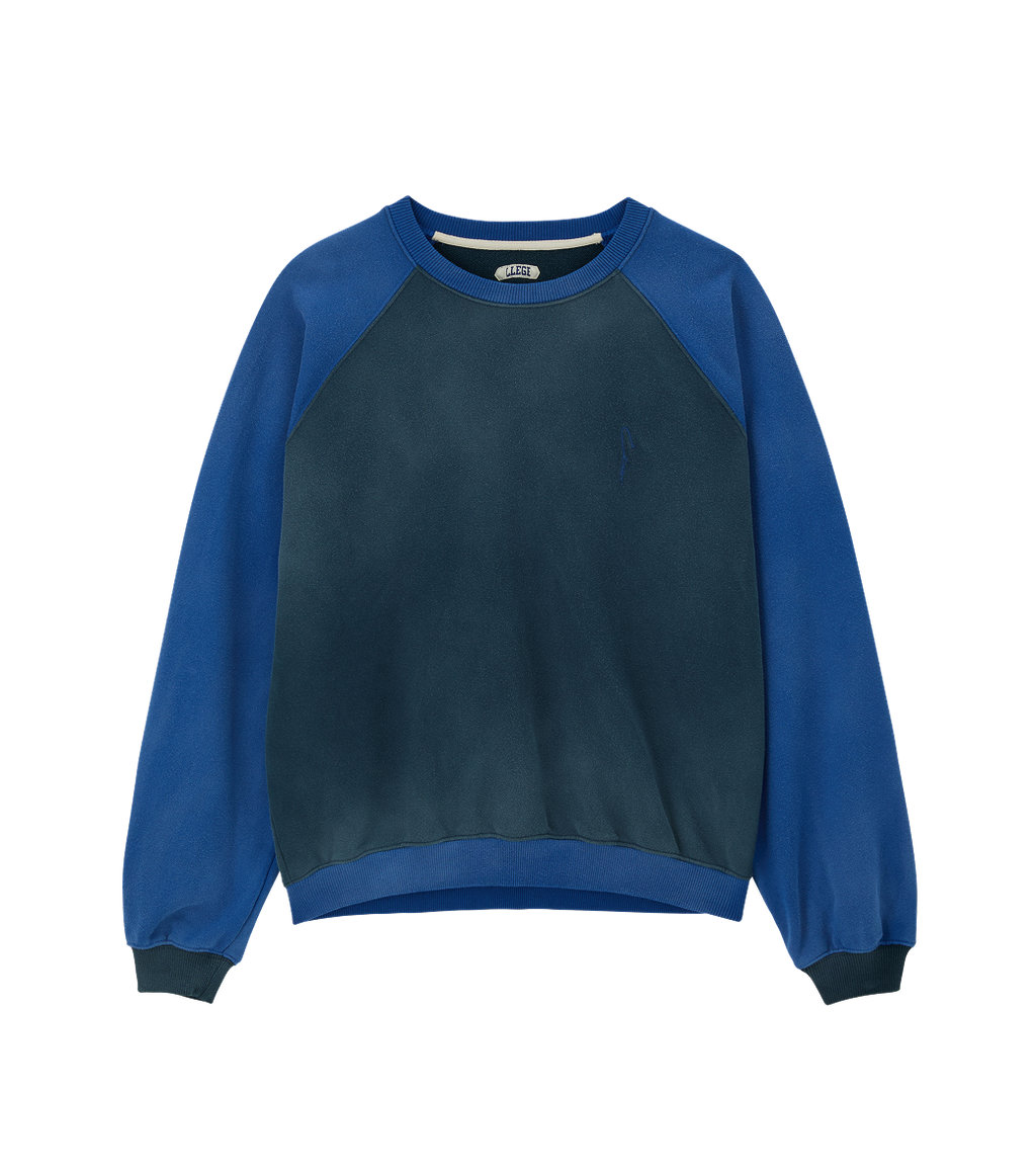 Llege - Contrast Raglan Vintage Sweatshirt (Navy) product image 1 | TRAB K-Fashion Australia