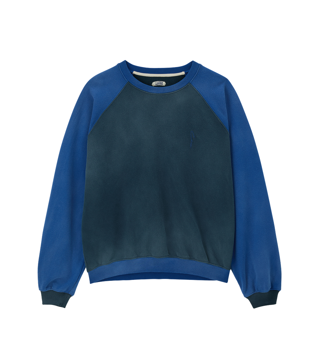 Llege - Contrast Raglan Vintage Sweatshirt (Navy) product image 1 | TRAB K-Fashion Australia