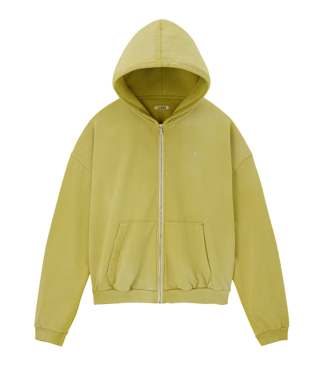 Llege - Garment Dyed Oversized Hoody Zip-Up (Olive) product image 1 | TRAB K-Fashion Australia
