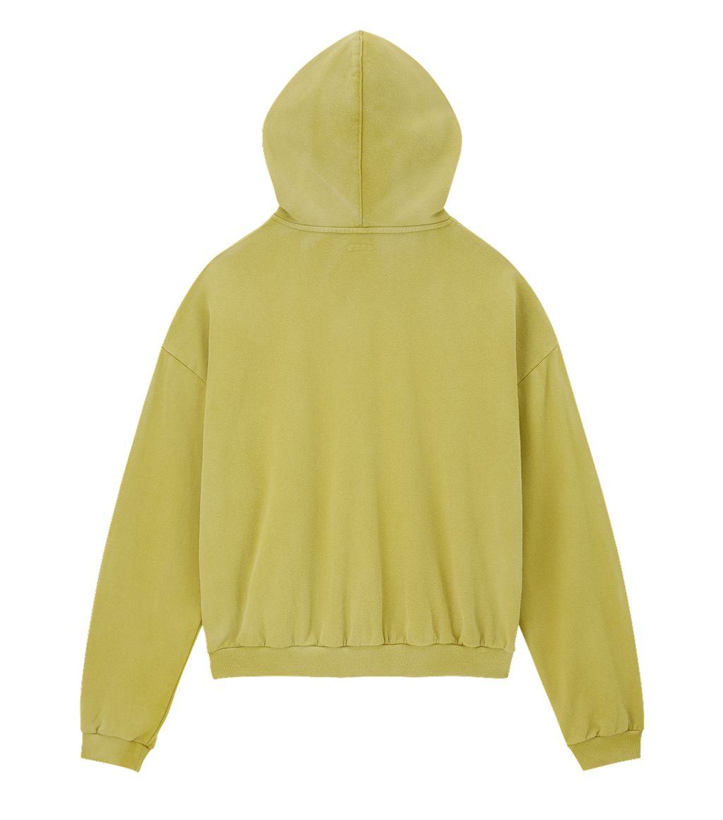 Llege - Garment Dyed Oversized Hoody Zip-Up (Olive) product image 2 | TRAB K-Fashion Australia
