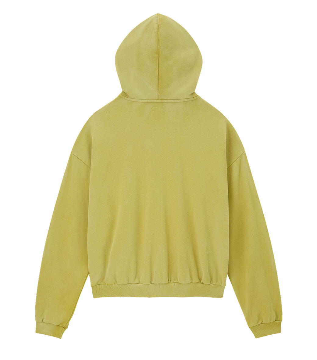 Llege - Garment Dyed Oversized Hoody Zip-Up (Olive) product image 2 | TRAB K-Fashion Australia