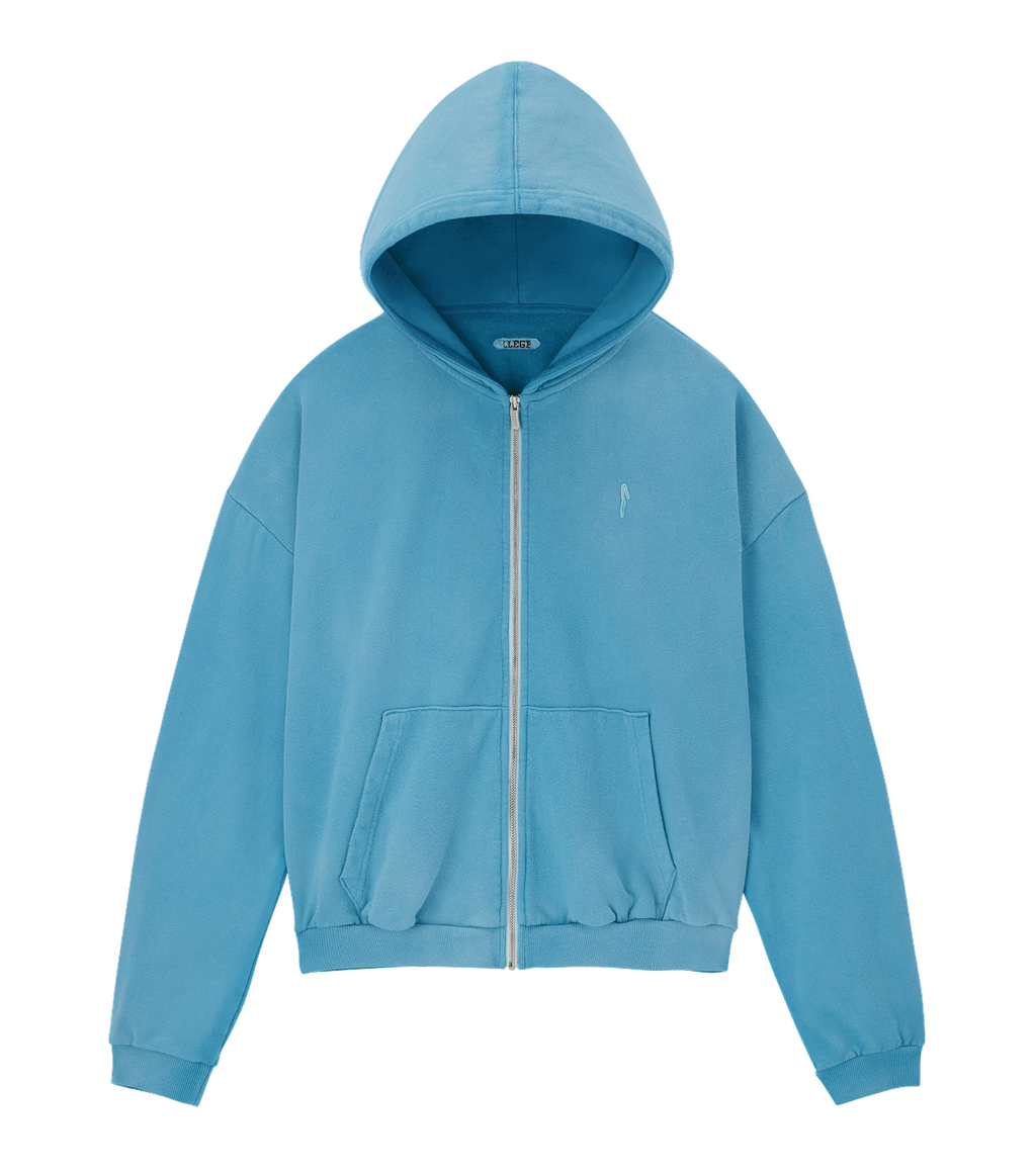Llege - Garment Dyed Oversized Hoody Zip-Up (Blue) product image 1 | TRAB K-Fashion Australia