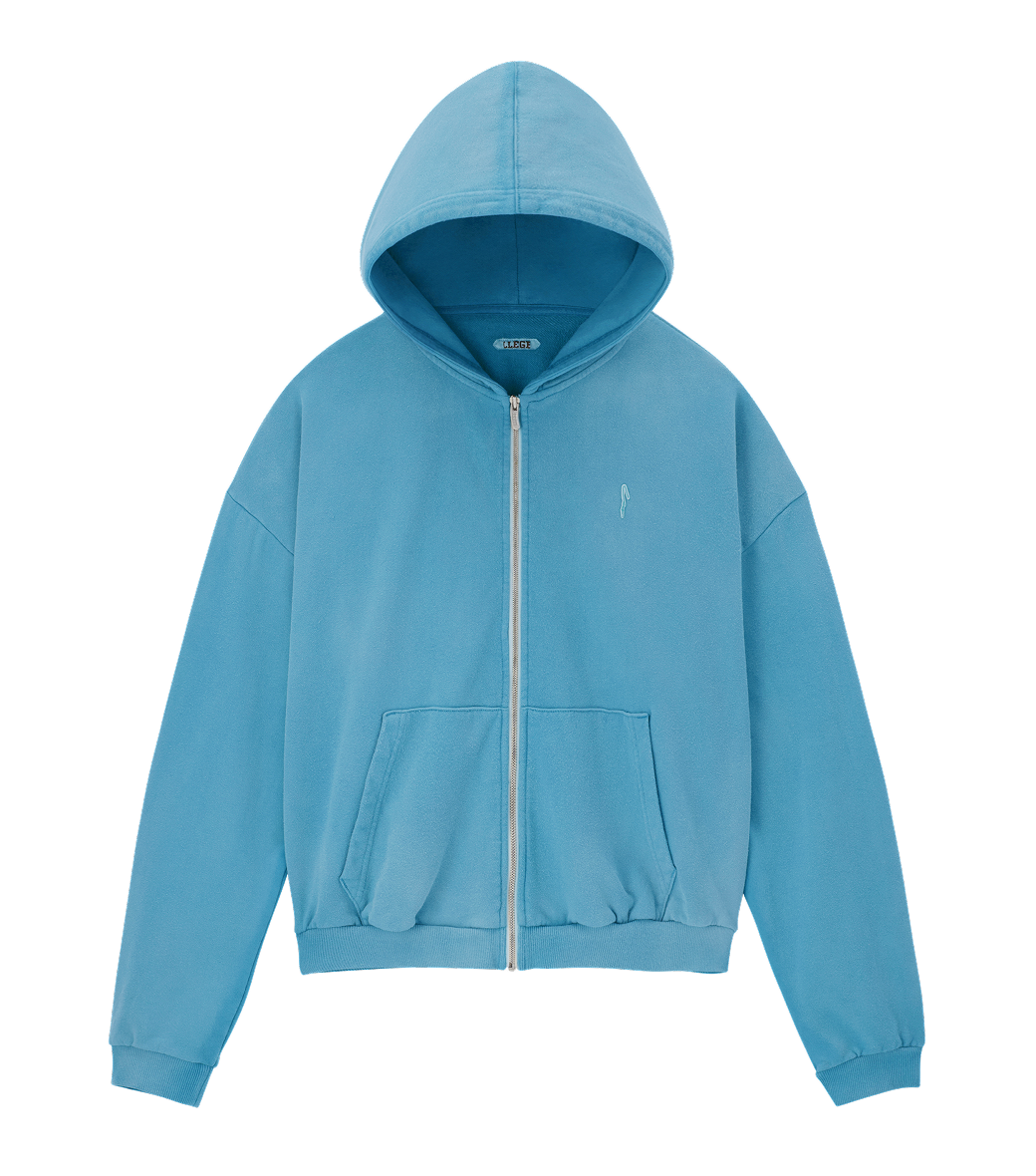 Llege - Garment Dyed Oversized Hoody Zip-Up (Blue) product image 1 | TRAB K-Fashion Australia