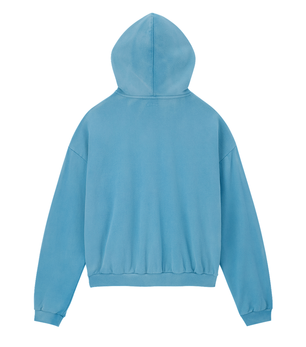 Llege - Garment Dyed Oversized Hoody Zip-Up (Blue) product image 2 | TRAB K-Fashion Australia