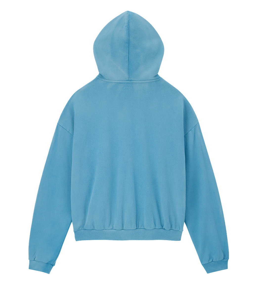 Llege - Garment Dyed Oversized Hoody Zip-Up (Blue) product image 2 | TRAB K-Fashion Australia