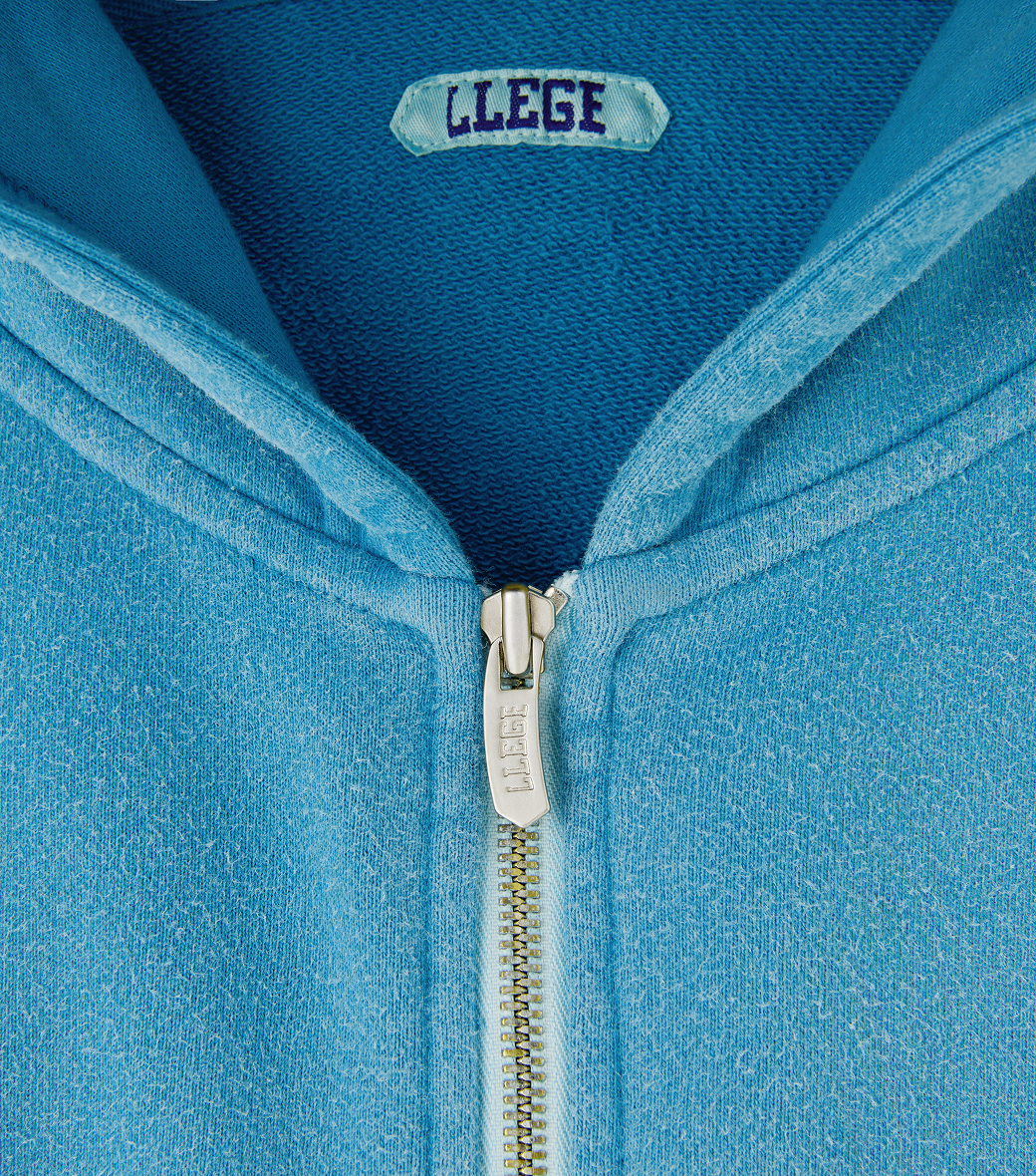 Llege - Garment Dyed Oversized Hoody Zip-Up (Blue) product image 3 | TRAB K-Fashion Australia