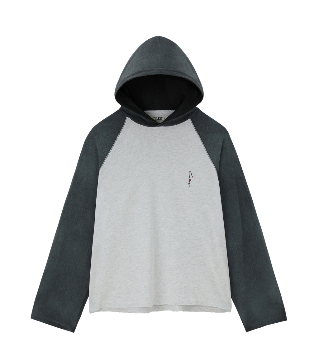 Llege - Raglan Hoody Top (Gray) product image 1 | TRAB K-Fashion Australia