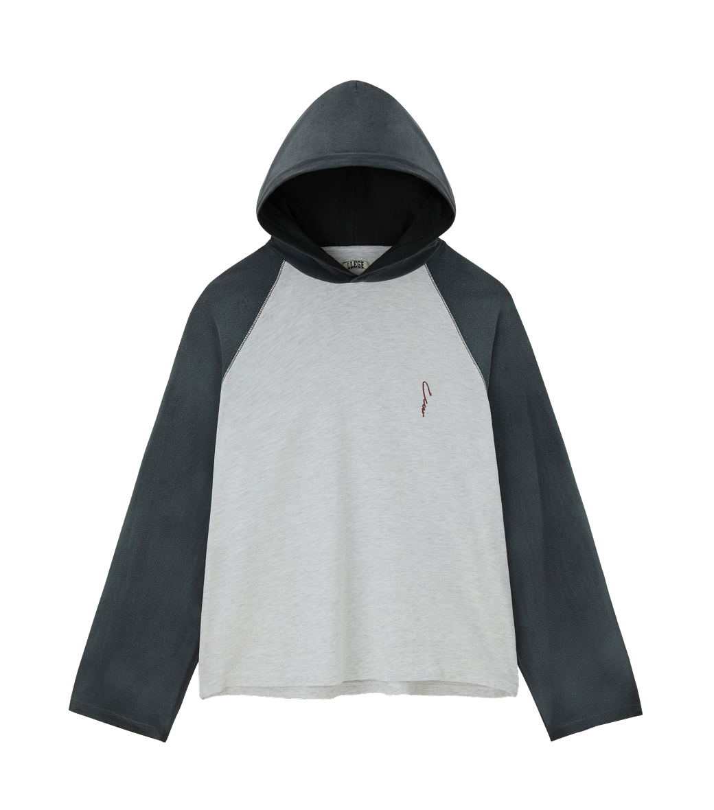 Llege - Raglan Hoody Top (Gray) product image 1 | TRAB K-Fashion Australia