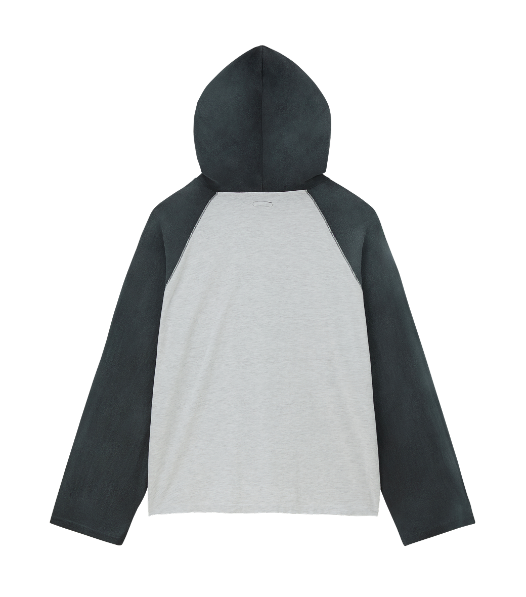 Llege - Raglan Hoody Top (Gray) product image 2 | TRAB K-Fashion Australia