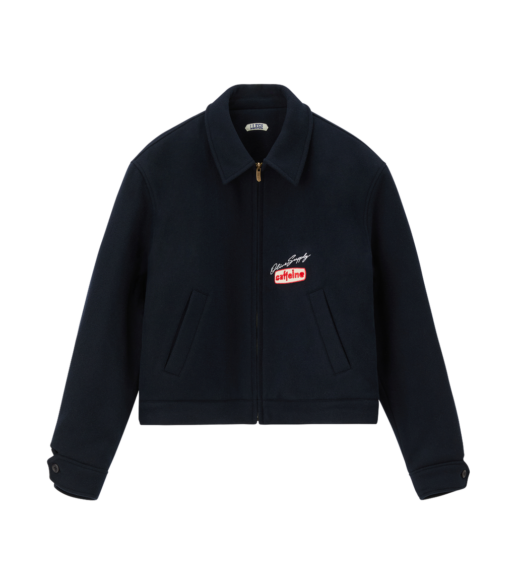 Llege - Patch Detail Quilted Wool Jacket (Navy) product image 1 | TRAB K-Fashion Australia