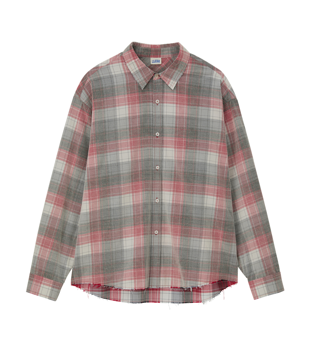Llege - Oversized Faded Check Shirt (Pink) product image 1 | TRAB K-Fashion Australia