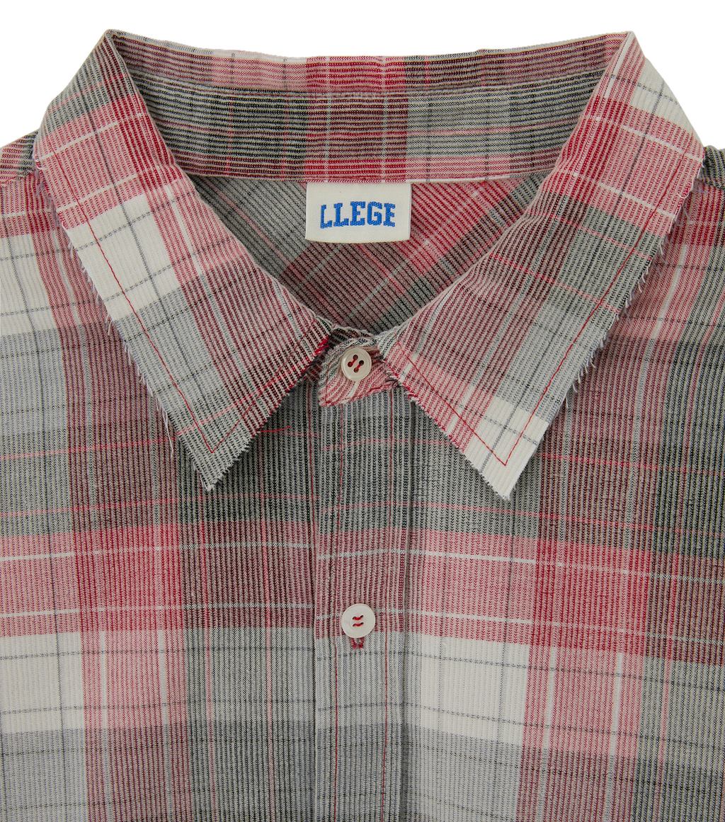 Llege - Oversized Faded Check Shirt (Pink) product image 3 | TRAB K-Fashion Australia