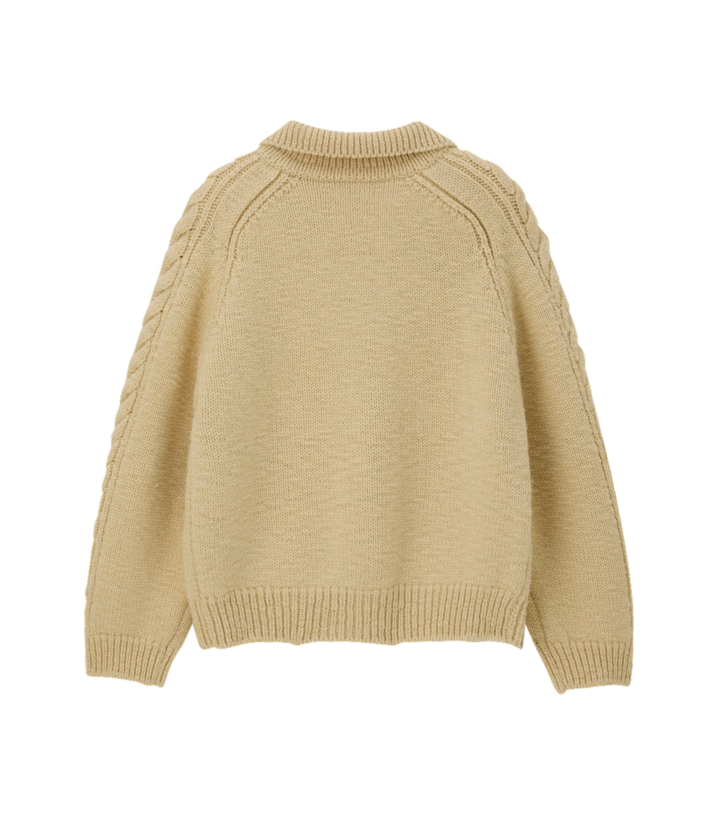 Llege - Cube Detail Cable Knit Jumper (Beige) product image 2 | TRAB K-Fashion Australia