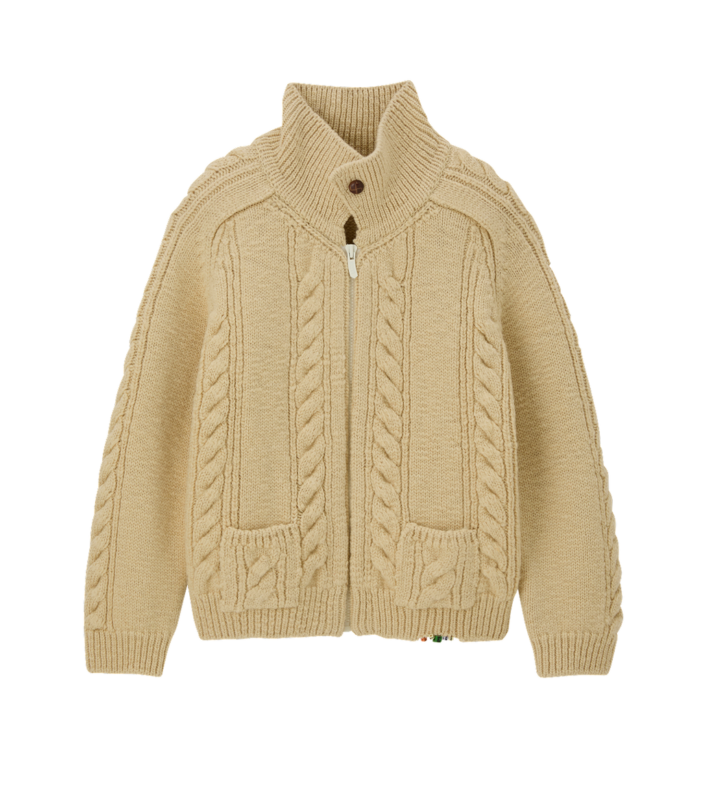 Llege - Cube Detail Cable Knit Jumper (Beige) product image 3 | TRAB K-Fashion Australia