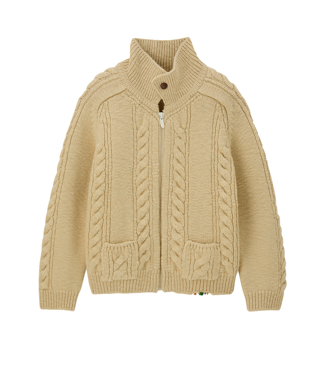 Llege - Cube Detail Cable Knit Jumper (Beige) product image 3 | TRAB K-Fashion Australia