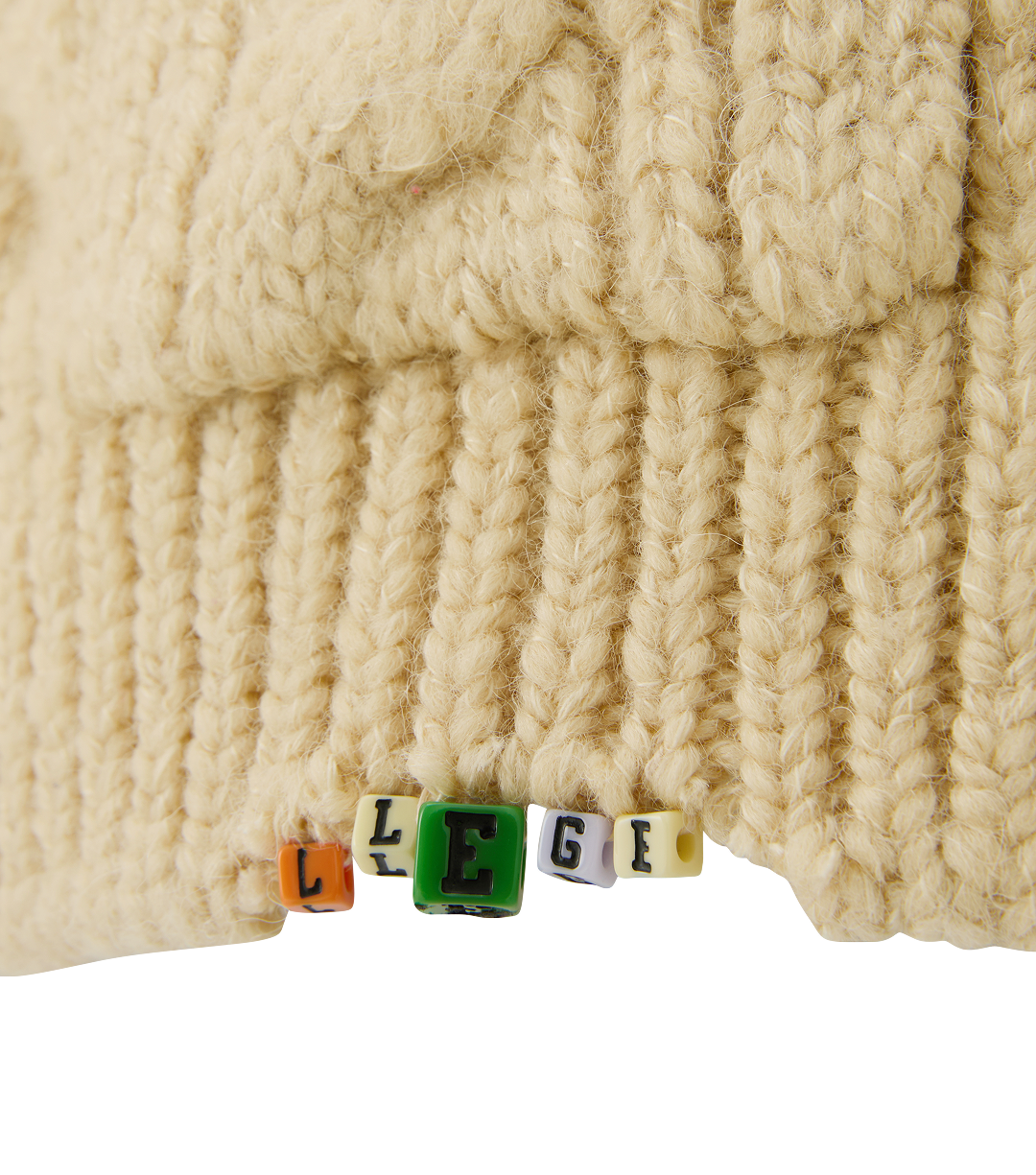 Llege - Cube Detail Cable Knit Jumper (Beige) product image 5 | TRAB K-Fashion Australia
