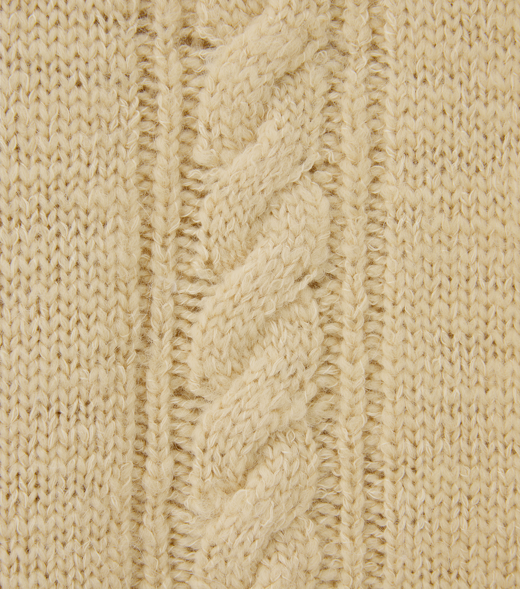 Llege - Cube Detail Cable V-Neck Sweater (Beige) product image 5 | TRAB K-Fashion Australia