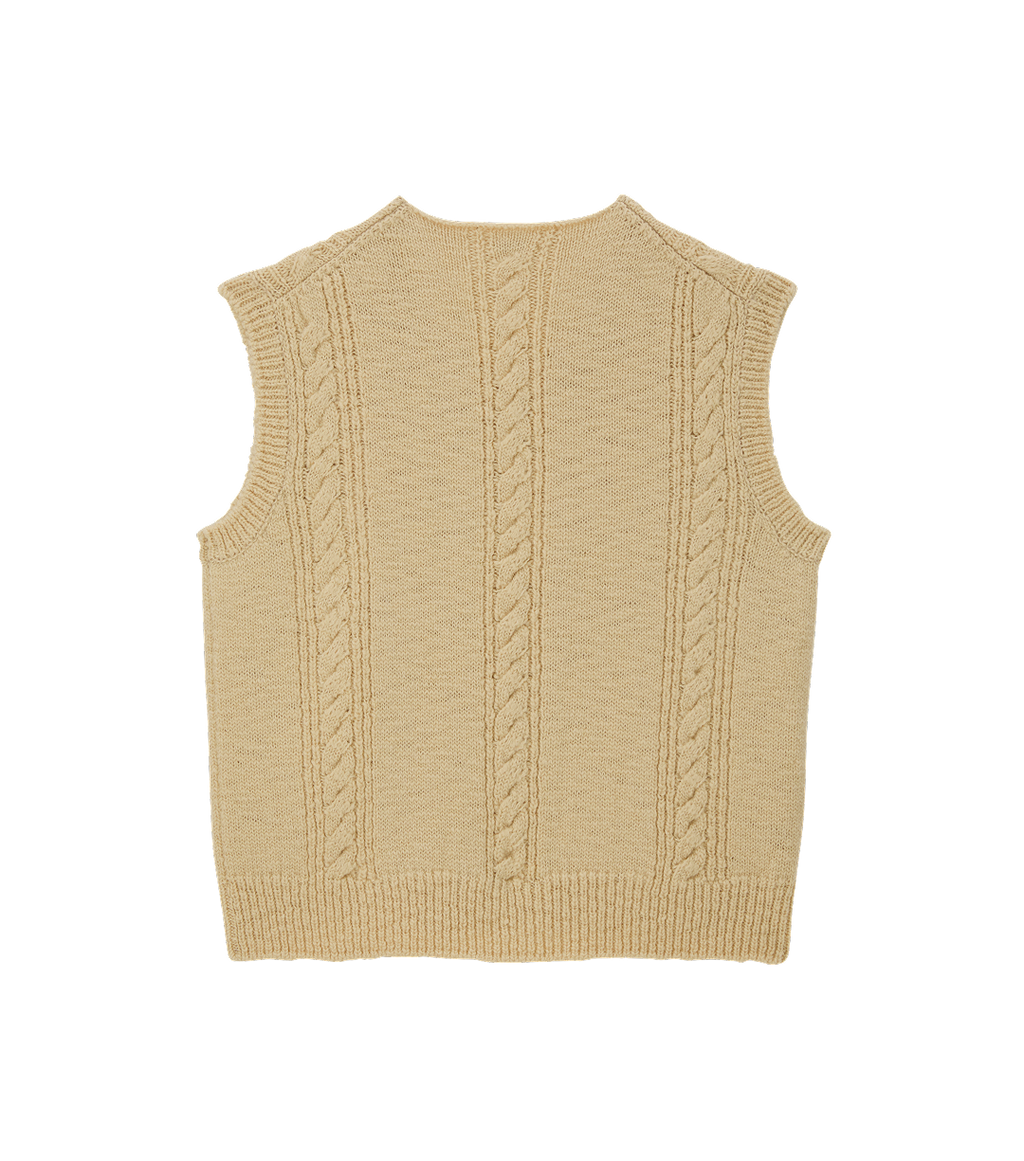Llege - Cube Detail Cable Knit Vest (Beige) product image 2 | TRAB K-Fashion Australia