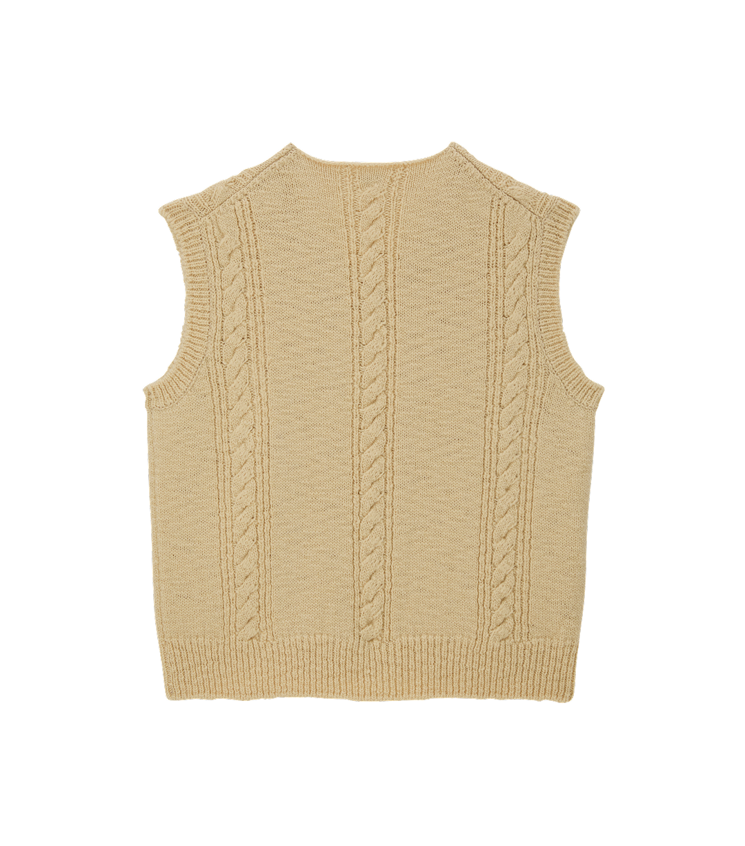 Llege - Cube Detail Cable Knit Vest (Beige) product image 2 | TRAB K-Fashion Australia