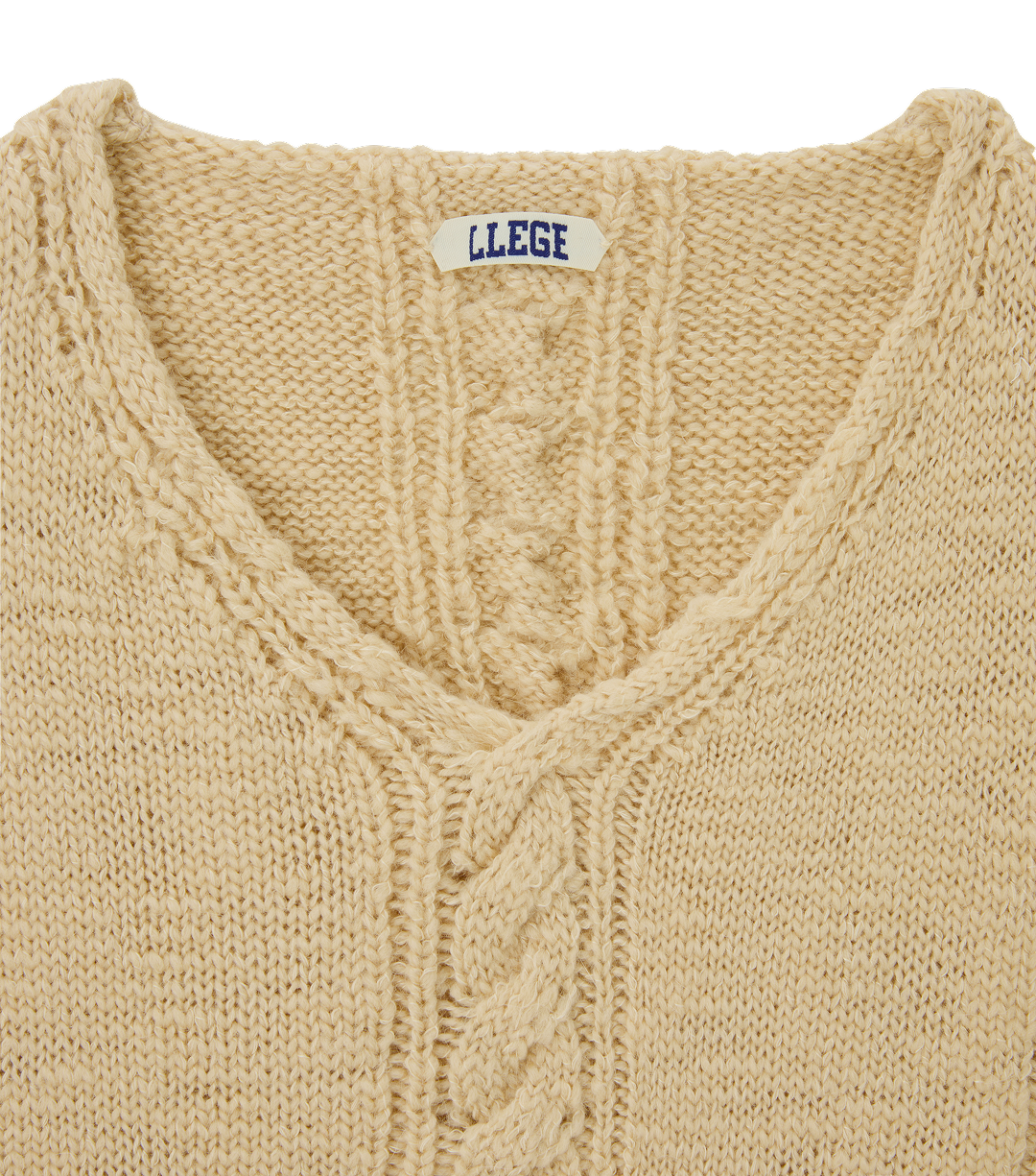 Llege - Cube Detail Cable Knit Vest (Beige) product image 3 | TRAB K-Fashion Australia