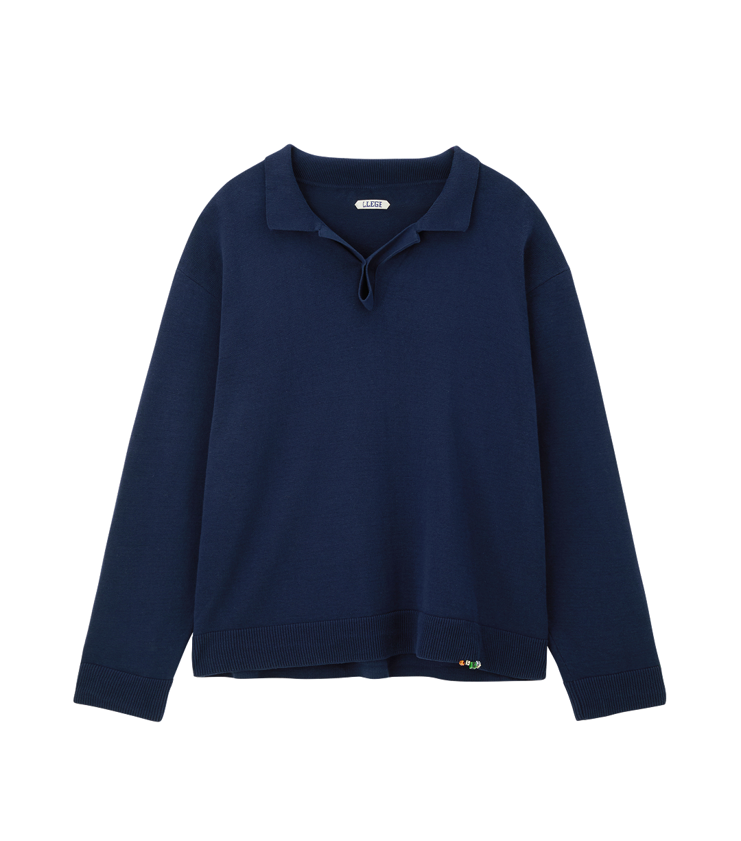 Llege - Oversized Cube Detail Polo Knit (Navy) product image 1 | TRAB K-Fashion Australia