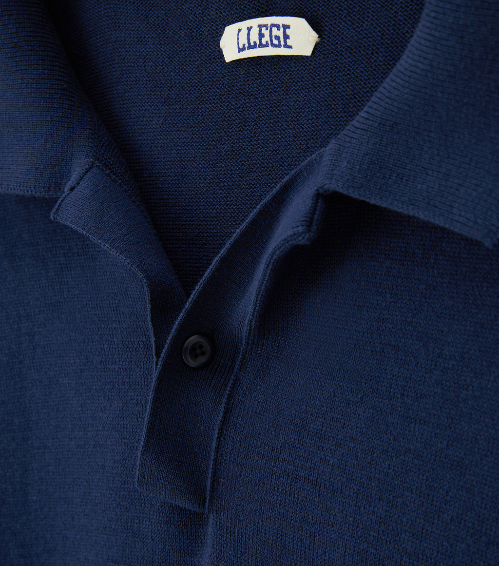 Llege - Oversized Cube Detail Polo Knit (Navy) product image 3 | TRAB K-Fashion Australia