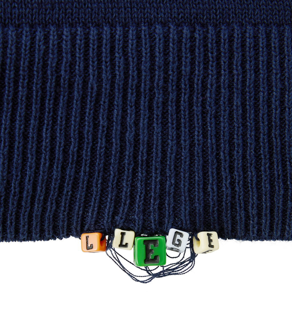 Llege - Oversized Cube Detail Polo Knit (Navy) product image 4 | TRAB K-Fashion Australia