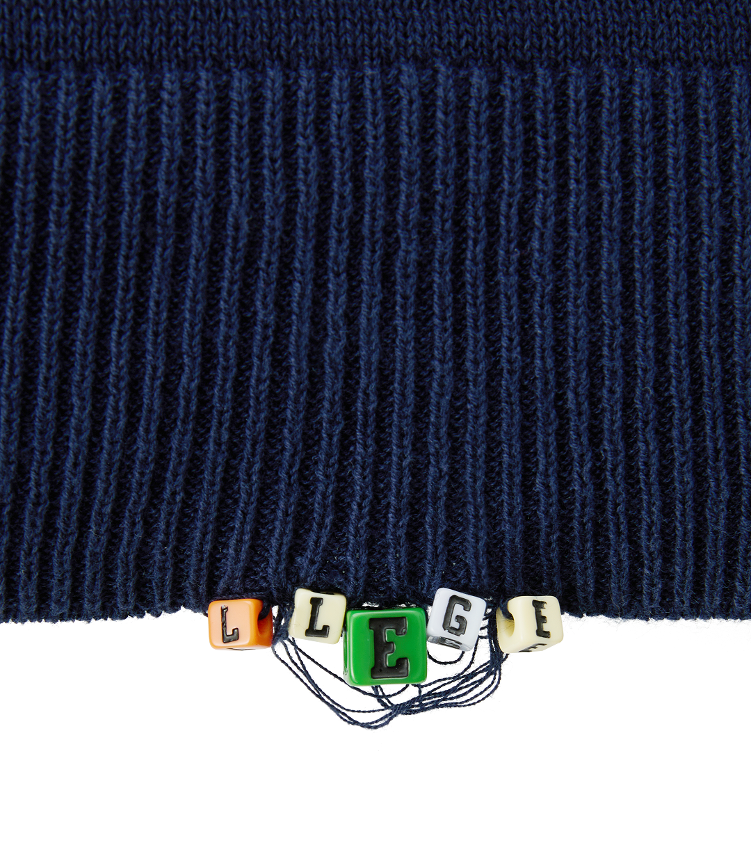 Llege - Oversized Cube Detail Polo Knit (Navy) product image 4 | TRAB K-Fashion Australia