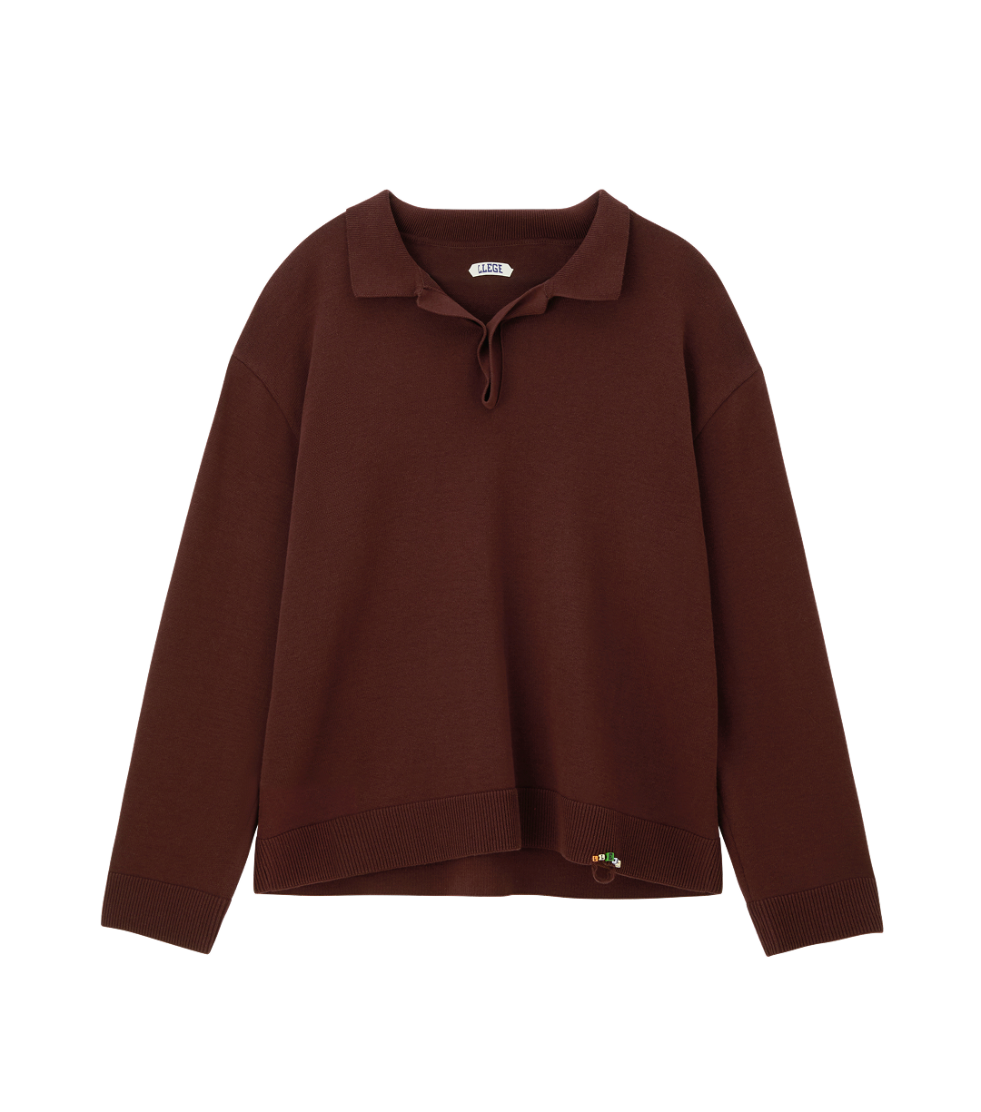 Llege - Oversized Cube Detail Polo Knit (Brown) product image 1 | TRAB K-Fashion Australia