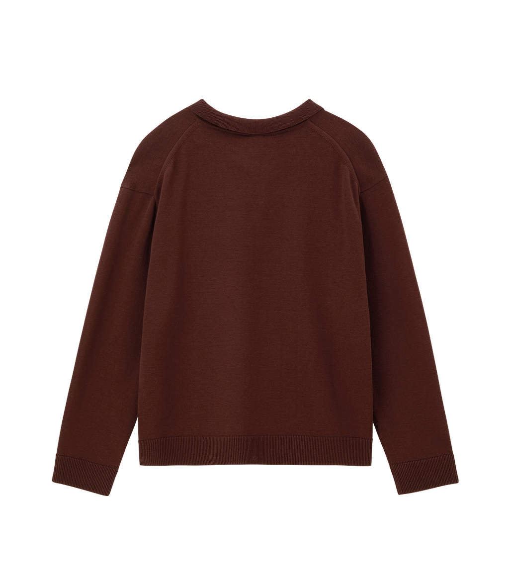 Llege - Oversized Cube Detail Polo Knit (Brown) product image 2 | TRAB K-Fashion Australia
