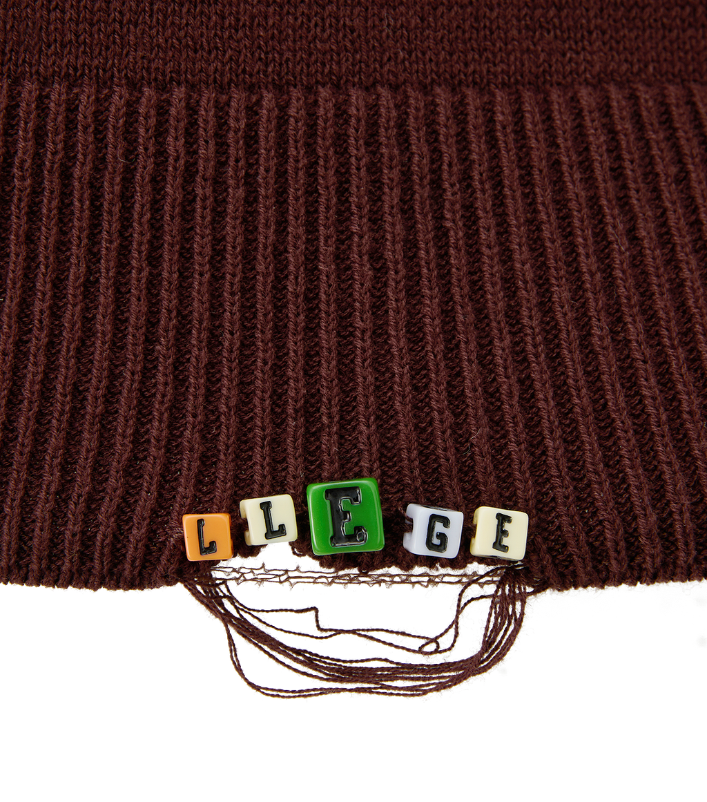 Llege - Oversized Cube Detail Polo Knit (Brown) product image 4 | TRAB K-Fashion Australia