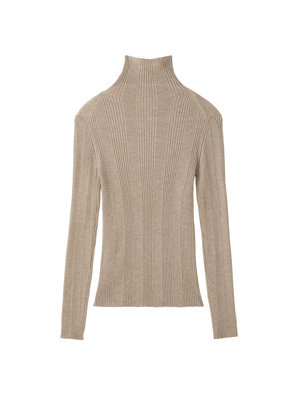 Recto - Wool Ribbed Turtle Neck Knit Top (Sepia Beige) product image 5 | TRAB K-Fashion Australia