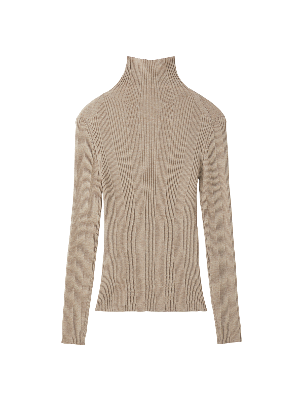 Recto - Wool Ribbed Turtle Neck Knit Top (Sepia Beige) product image 5 | TRAB K-Fashion Australia
