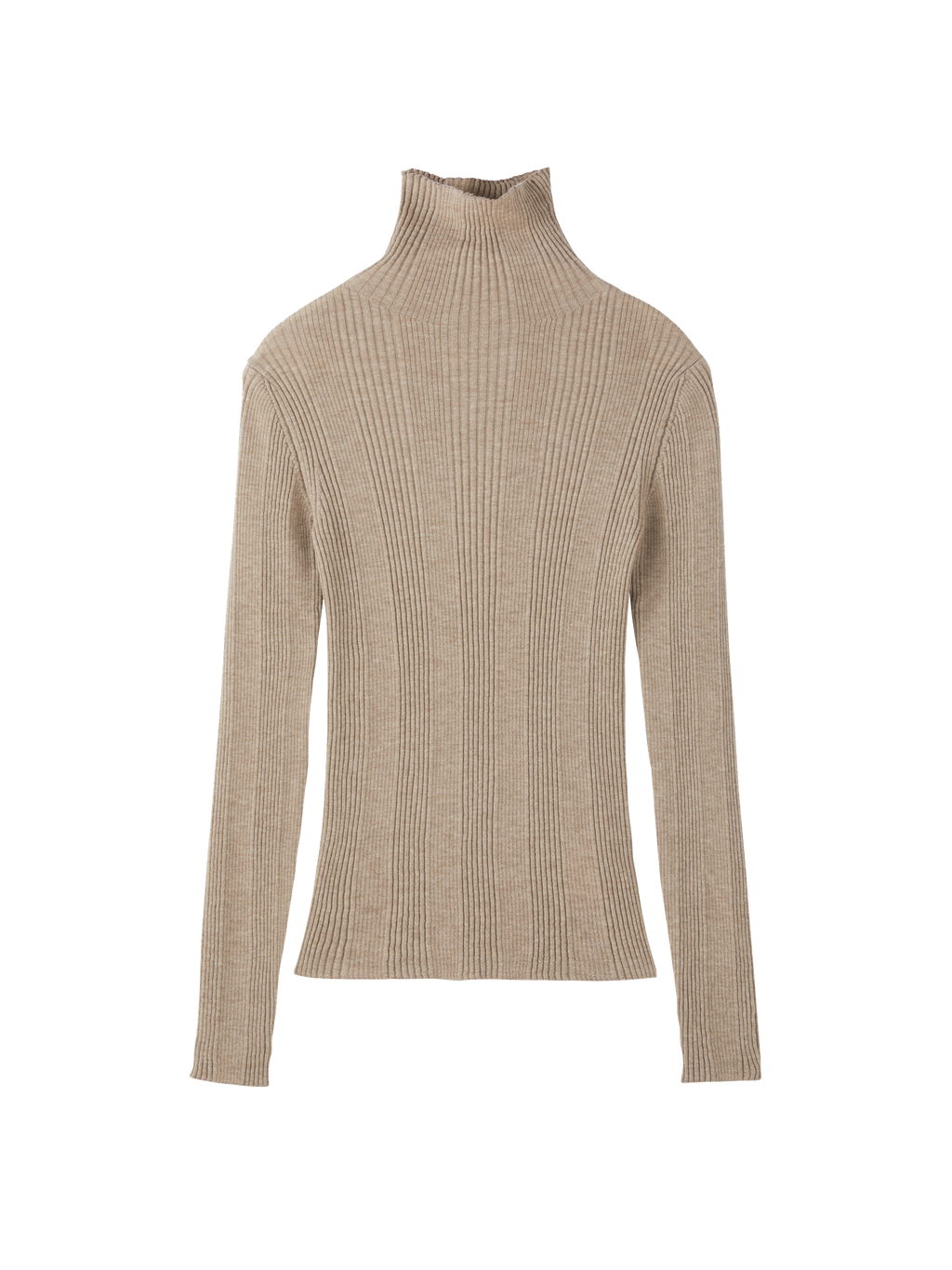 Recto - Wool Ribbed Turtle Neck Knit Top (Sepia Beige) product image 4 | TRAB K-Fashion Australia
