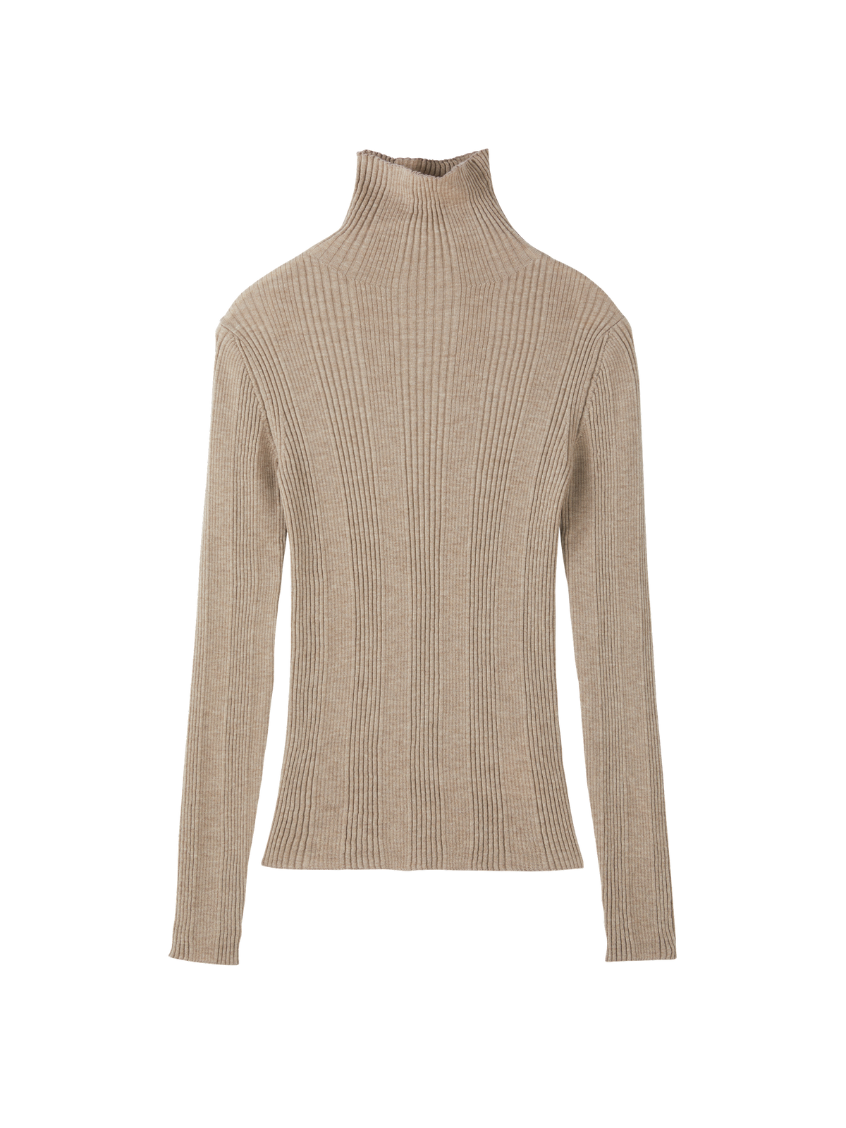 Recto - Wool Ribbed Turtle Neck Knit Top (Sepia Beige) product image 4 | TRAB K-Fashion Australia