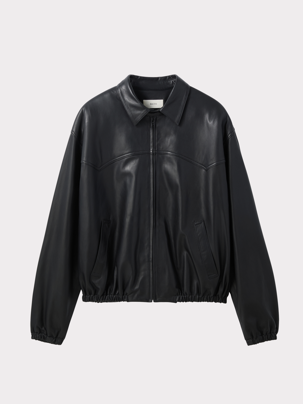 Recto - Signature Harrington Leather Jumper (Black) product image 3 | TRAB K-Fashion Australia