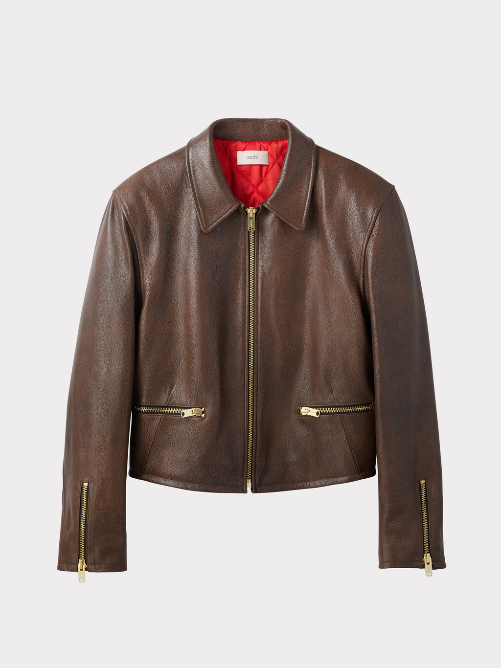 Recto - Zip Detail Leather Jumper (Vintage Brown) product image 4 | TRAB K-Fashion Australia