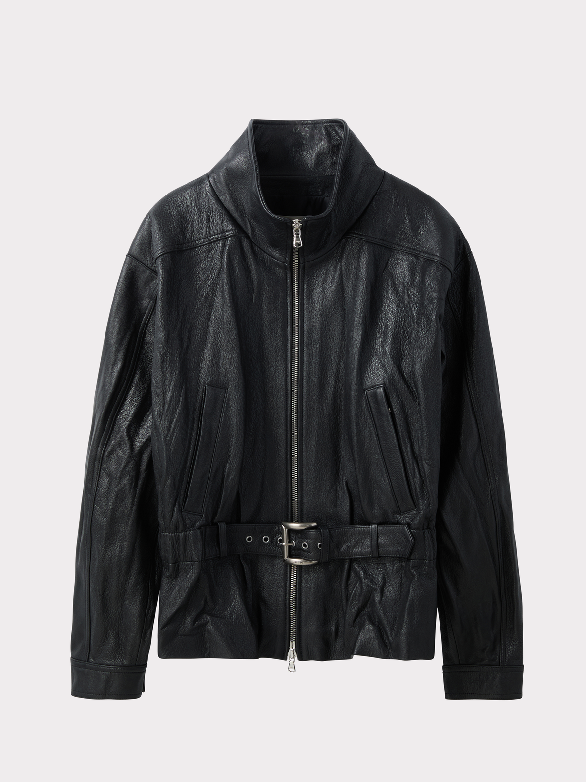 Recto - High Neck Belted Leather Jumper (Black) product image 4 | TRAB K-Fashion Australia