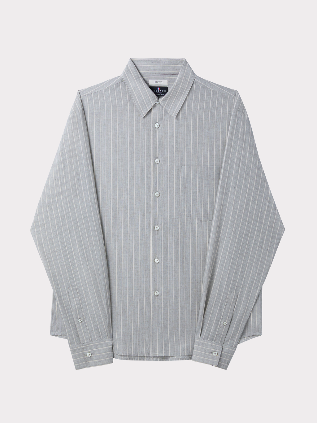 Recto - Cassel Stripe Shirt (Stone Grey) product image 2 | TRAB K-Fashion Australia