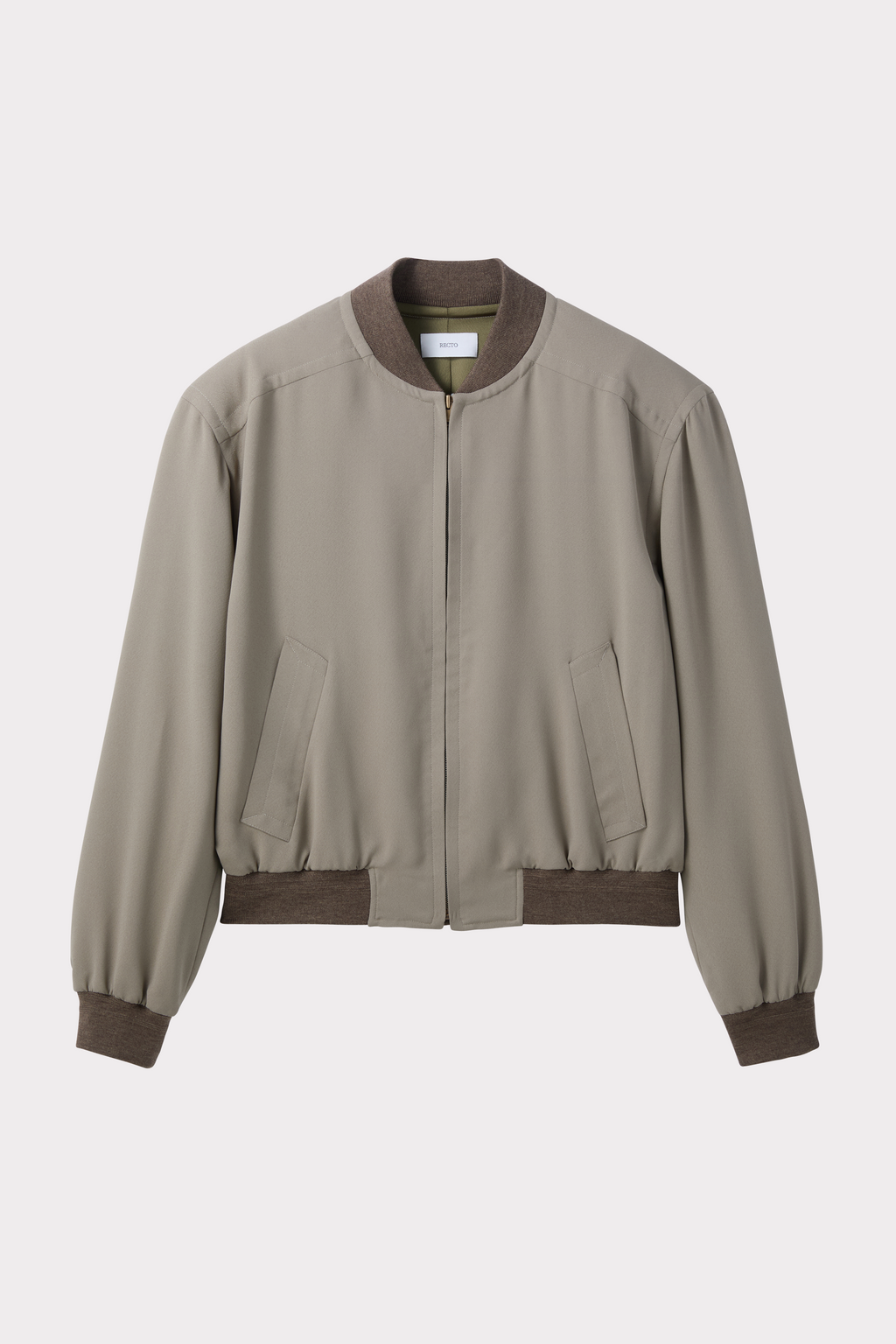 Recto - Wide Shoulder Fluid Jumper (Greyish Khaki) product image 2 | TRAB K-Fashion Australia