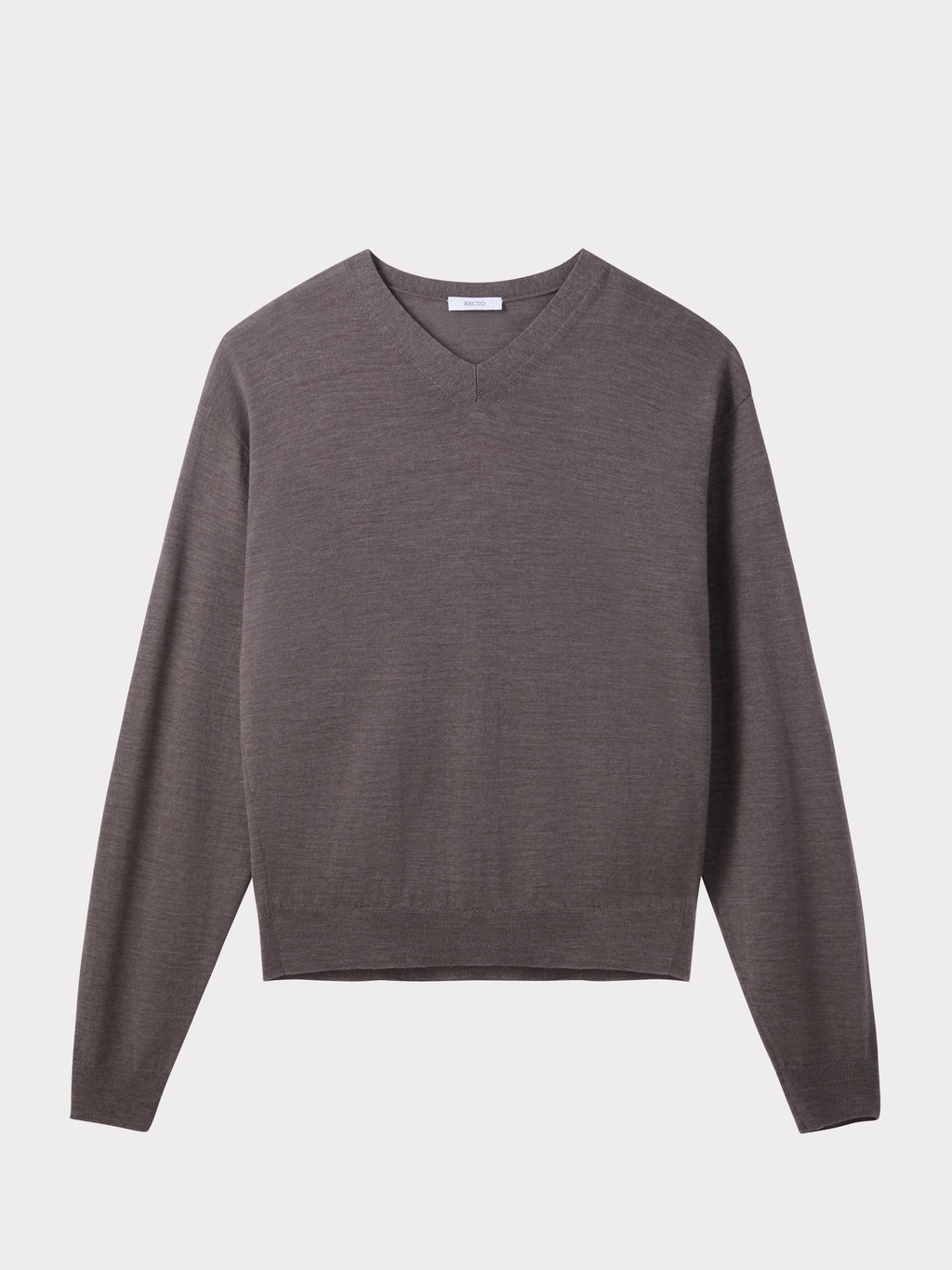 Recto - Wool V-Neck Knit Top (Taupe Brown) product image 1 | TRAB K-Fashion Australia