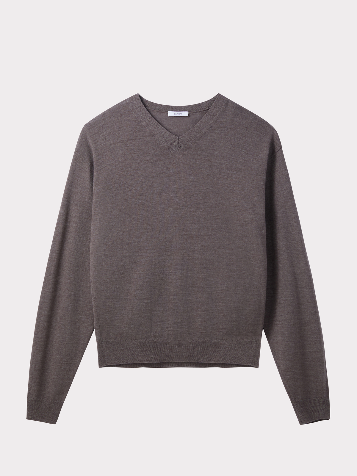 Recto - Wool V-Neck Knit Top (Taupe Brown) product image 1 | TRAB K-Fashion Australia