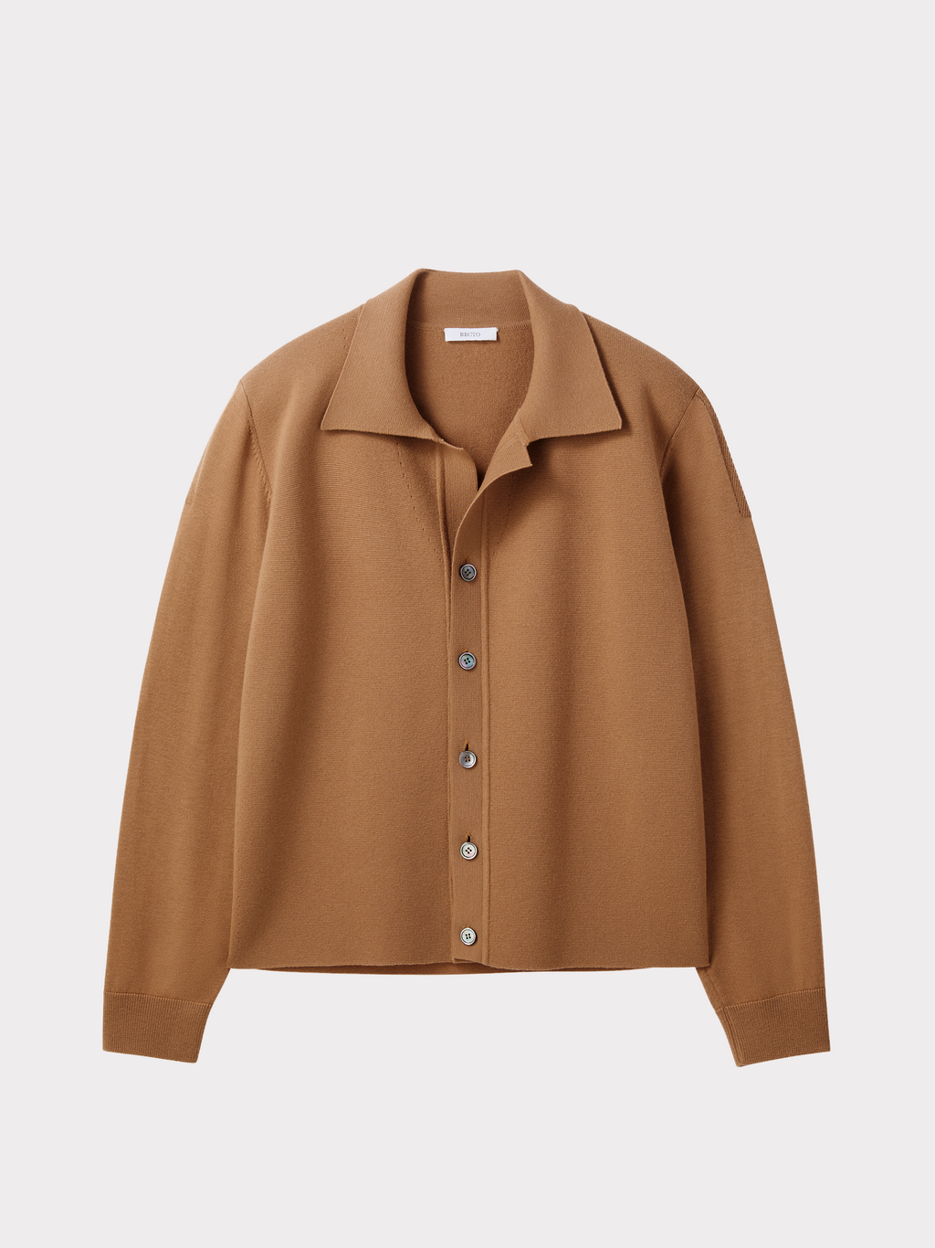 Recto - Open Collar Knit Cardigan (Camel Beige) product image 1 | TRAB K-Fashion Australia