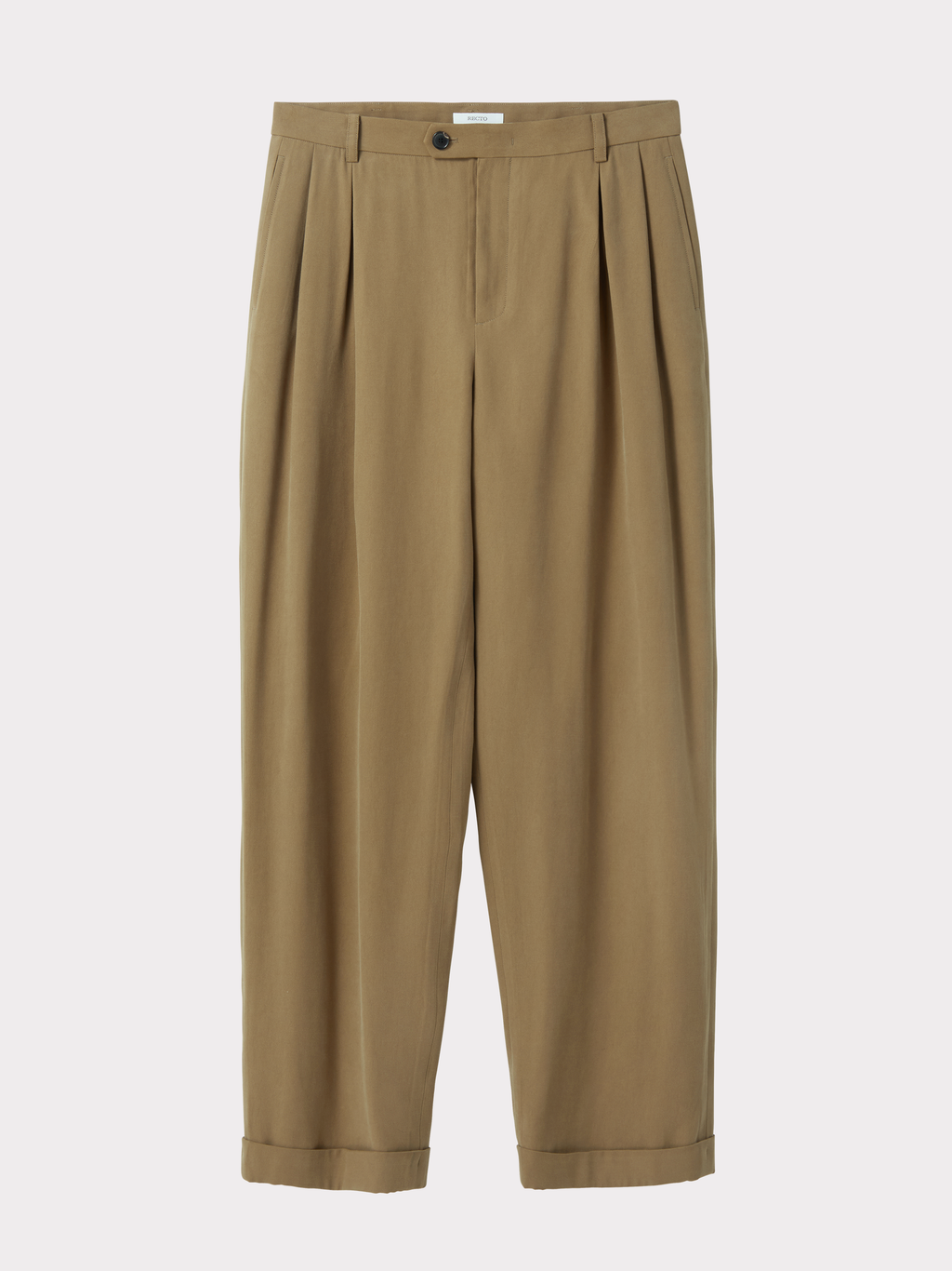 Recto - Tuck Detail Turn-Up Pants (Dark Olive) product image 3 | TRAB K-Fashion Australia