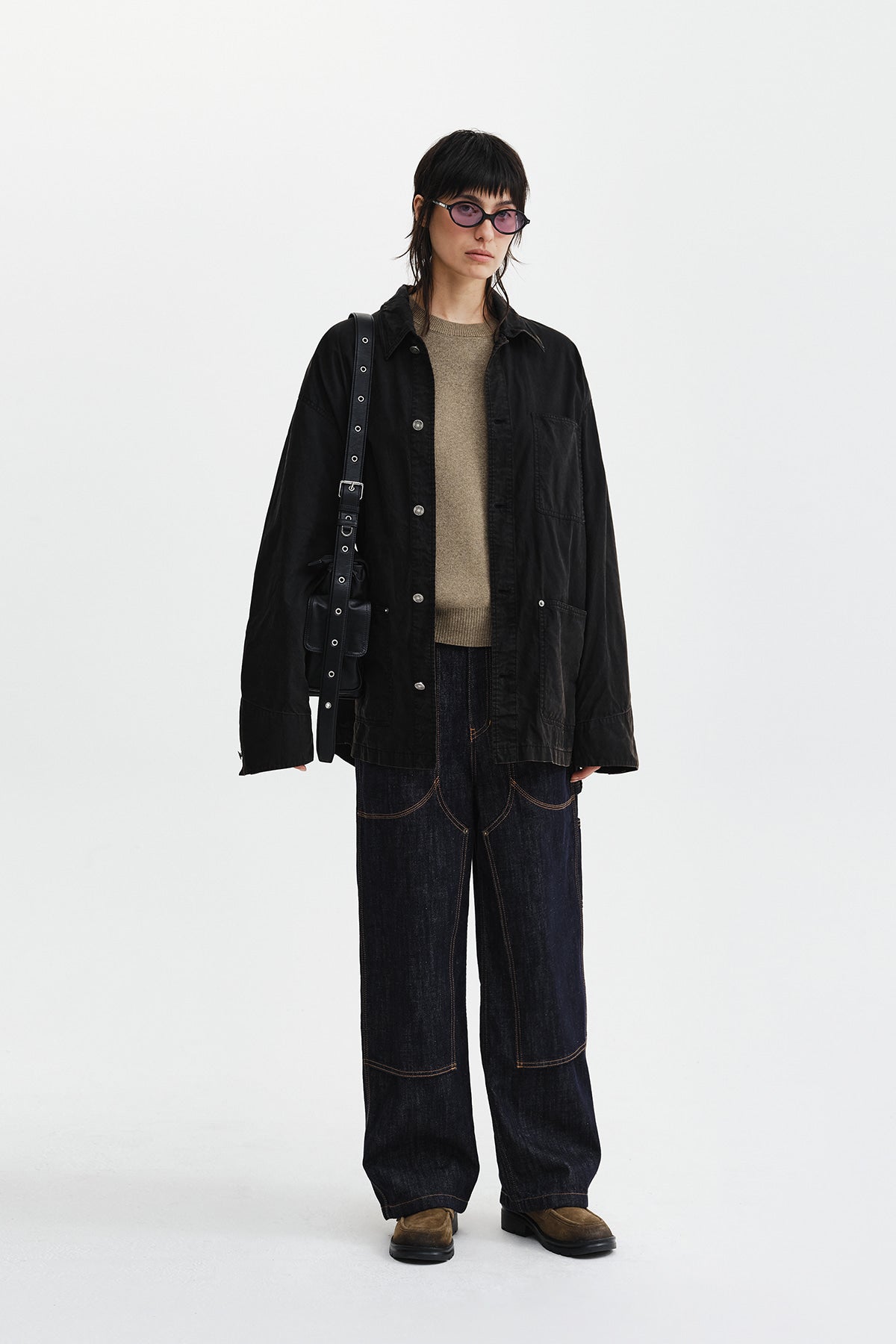 Matin Kim - Panel Stitch Denim Pants (Dark Navy) product image 10 | TRAB K-Fashion Australia