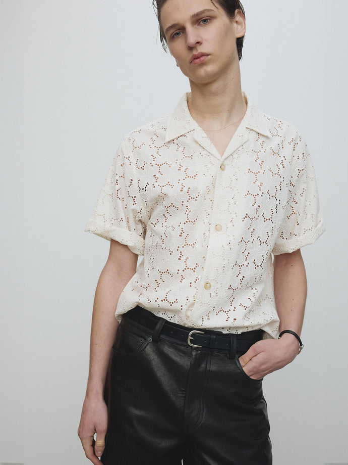 Tonywack - Crocheted Cotton Lace Shirt (Ivory) product image 8 | TRAB K-Fashion Australia