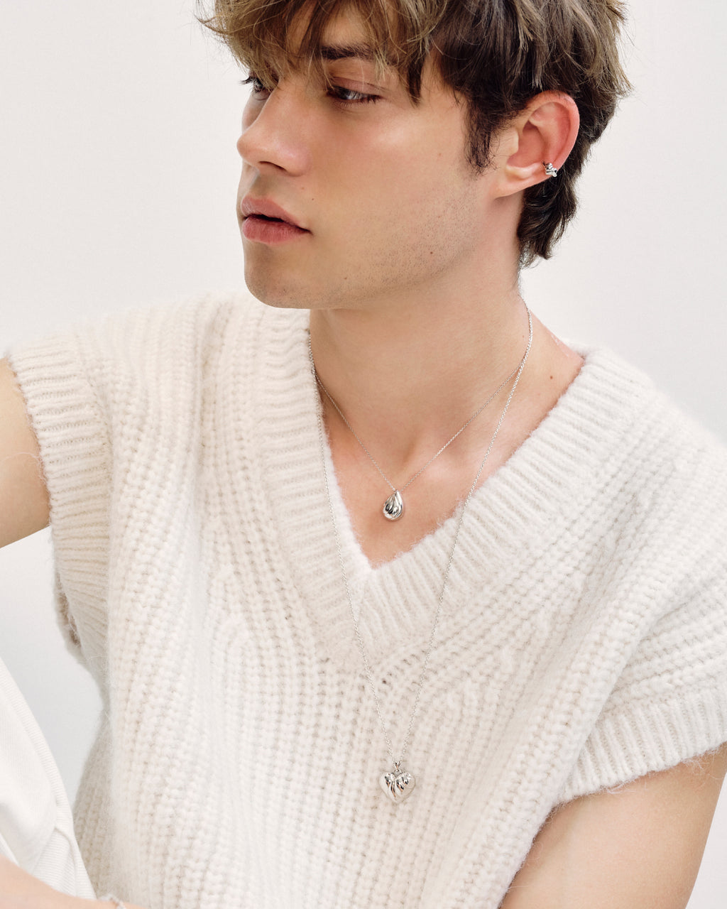 Numbering - Wavy Teardrop Pendant Necklace #7767 product image 5 | TRAB K-Fashion Australia